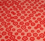Rood roze foam met velourse bloemenprint (groot)