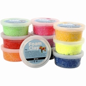 Foam Clay, basis- en neonkleuren 10x35gram Per stuk