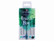 Ecoline brushpen set GREEN BLUE Per stuk