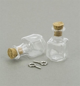Glazen wensflesje met kurk 13,8x13,8x24mm per stuk