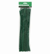 Chenille draad, 6 mm, Groen- 20 stuks in zakje Per zakje