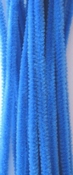 Chenille draad, 6 mm, Blauw - 20 stuks in zakje Per zakje