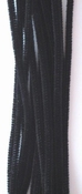 Chenille draad, 6 mm, Zwart - 20 stuks in zakje Per zakje