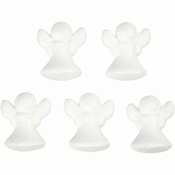 Engel, h: 6 cm, wit, 5stuks